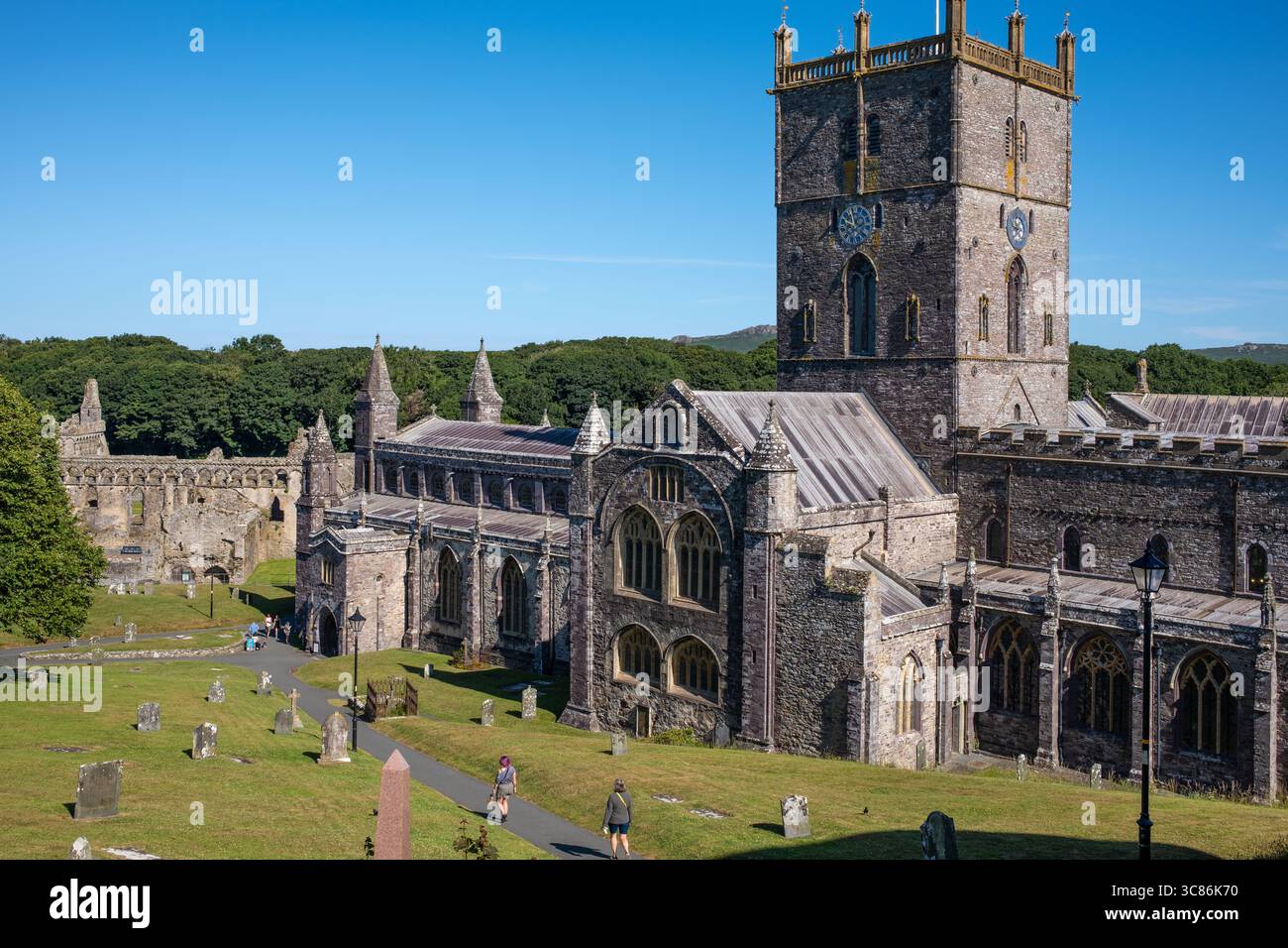 St Davids Cathedral in Pembrokeshire West Wales Regno Unito Foto Stock
