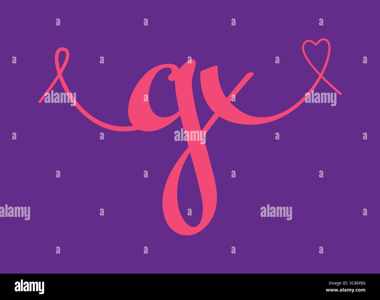 Illustrazione vettoriale calligrafia monogramma matrimonio iniziale GX. Scritta disegnata a mano con logo g e x Love per poster giornalieri valentini, biglietti di auguri, p Illustrazione Vettoriale