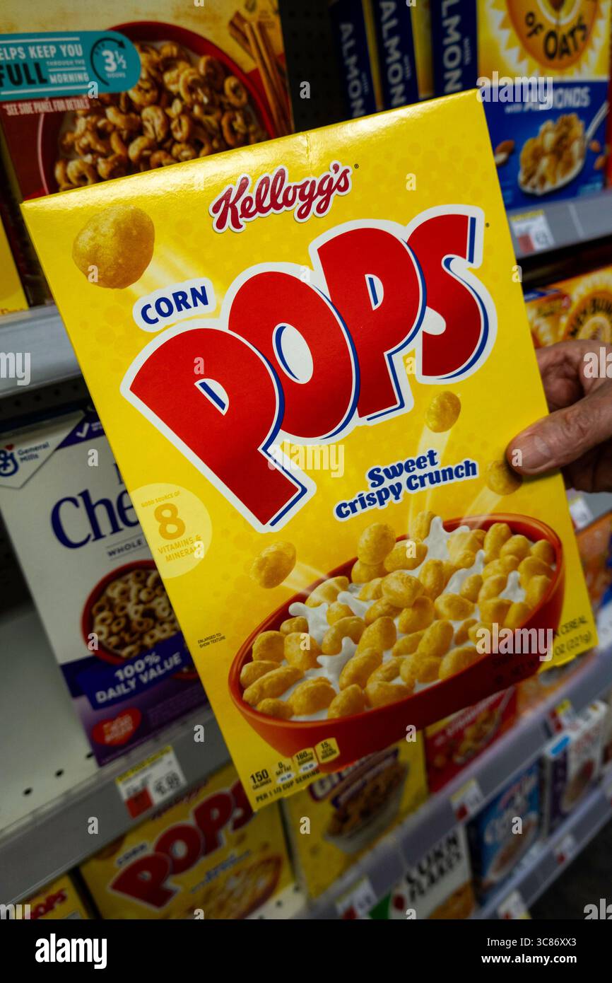 I mini-market aperti 24 ore su 24 sono abbondantemente riforniti di tutti i tipi di generi alimentari, 2025, New York City, Stati Uniti Foto Stock