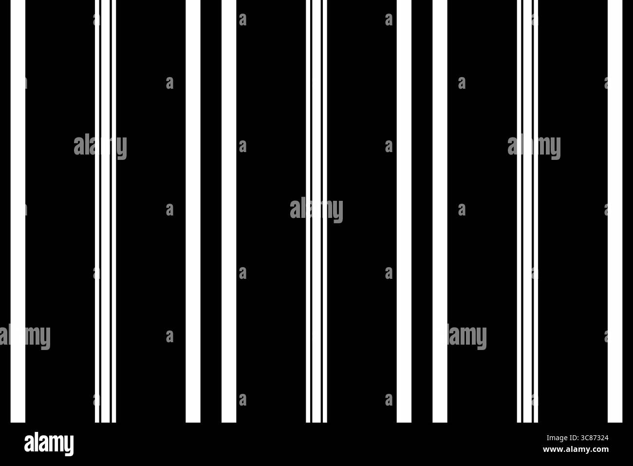 Tessuto con linee senza giunture Sopular, vettore verticale con motivo diritto. Striscia di fondo in tessuto Vhite con tavolozza di colori bianco e nero. Illustrazione Vettoriale