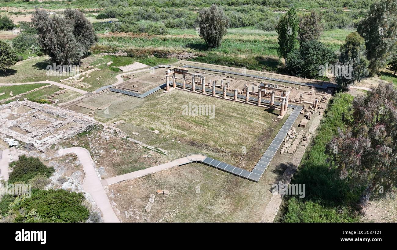 Il Tempio di Artemide a Brauron in Attica, Grecia Foto Stock