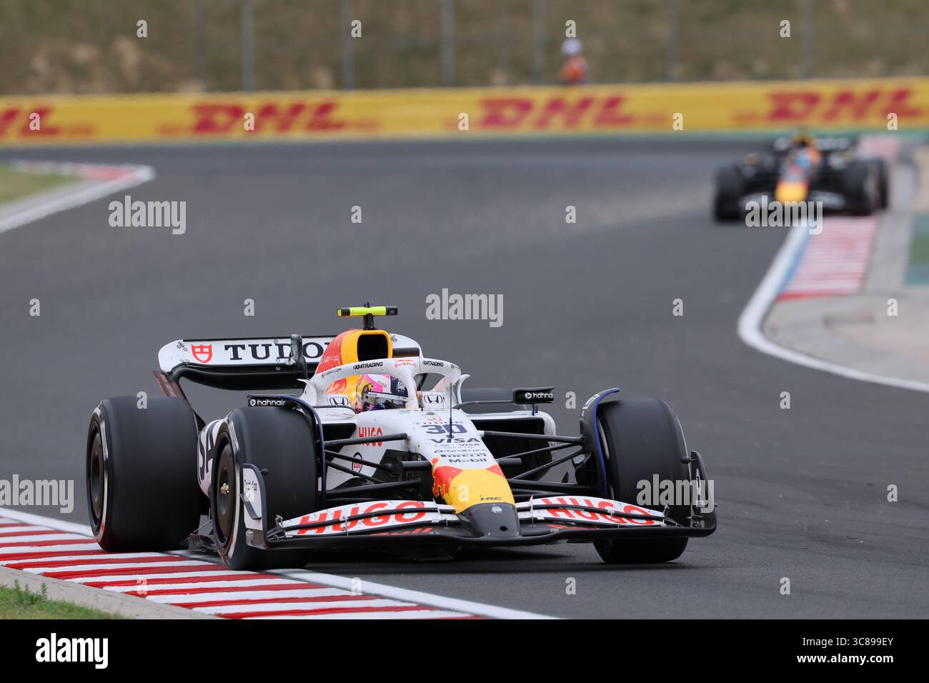 Budapest, Ungheria. 1° gennaio 2000. Liam Lawson, durante il Gran Premio d'Ungheria di Formula 1 Lenovo 2025, Budapest, Ungheria. Crediti: Gabriele Lanzo / Alessio Morgese / Alamy live news Foto Stock
