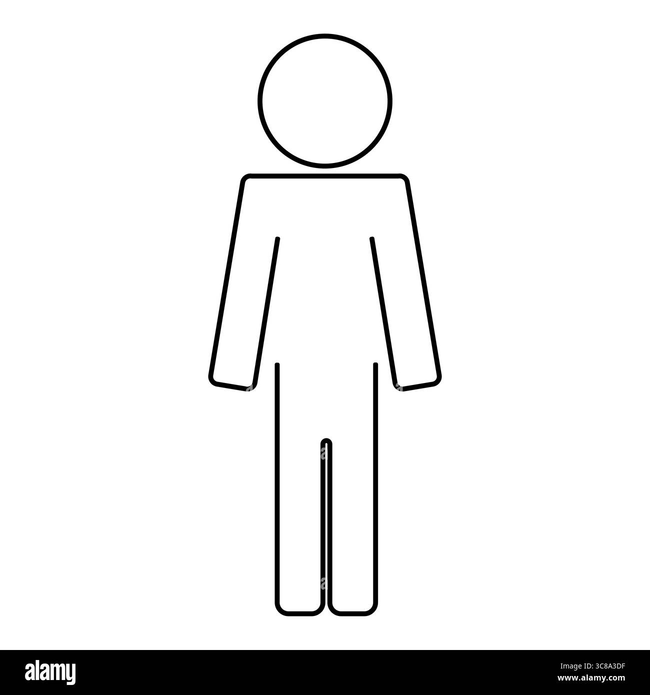 Icona minimalista di un simbolo umano neutro dal sesso Illustrazione Vettoriale