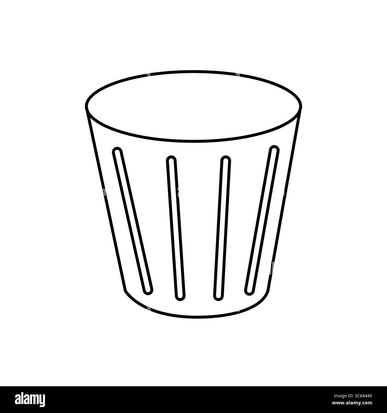 I rifiuti metallici minimalisti possono essere delineati con strisce verticali Illustrazione Vettoriale