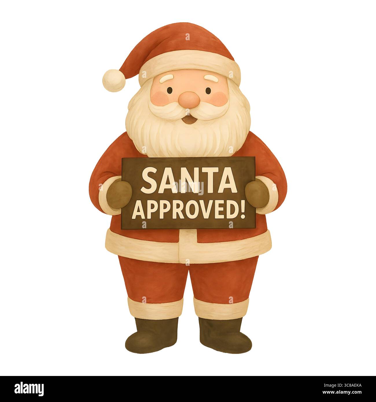 Grazioso acquerello di Babbo Natale – personaggio natalizio su sfondo bianco Foto Stock