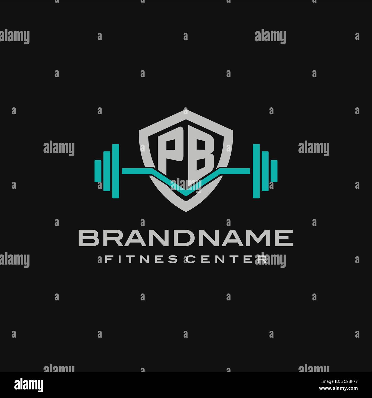 Logo Letter PB creativo per la grafica di fitness o palestra Illustrazione Vettoriale