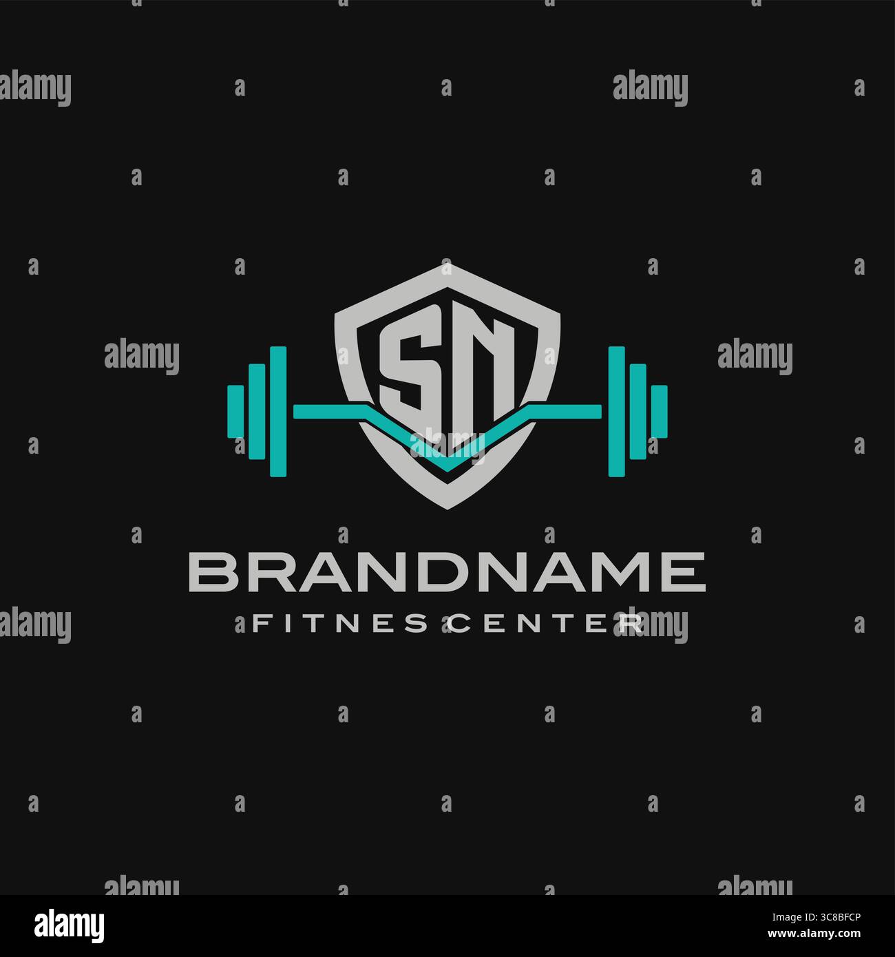 Logo Letter SN creativo per la palestra o la grafica vettoriale per il fitness Illustrazione Vettoriale