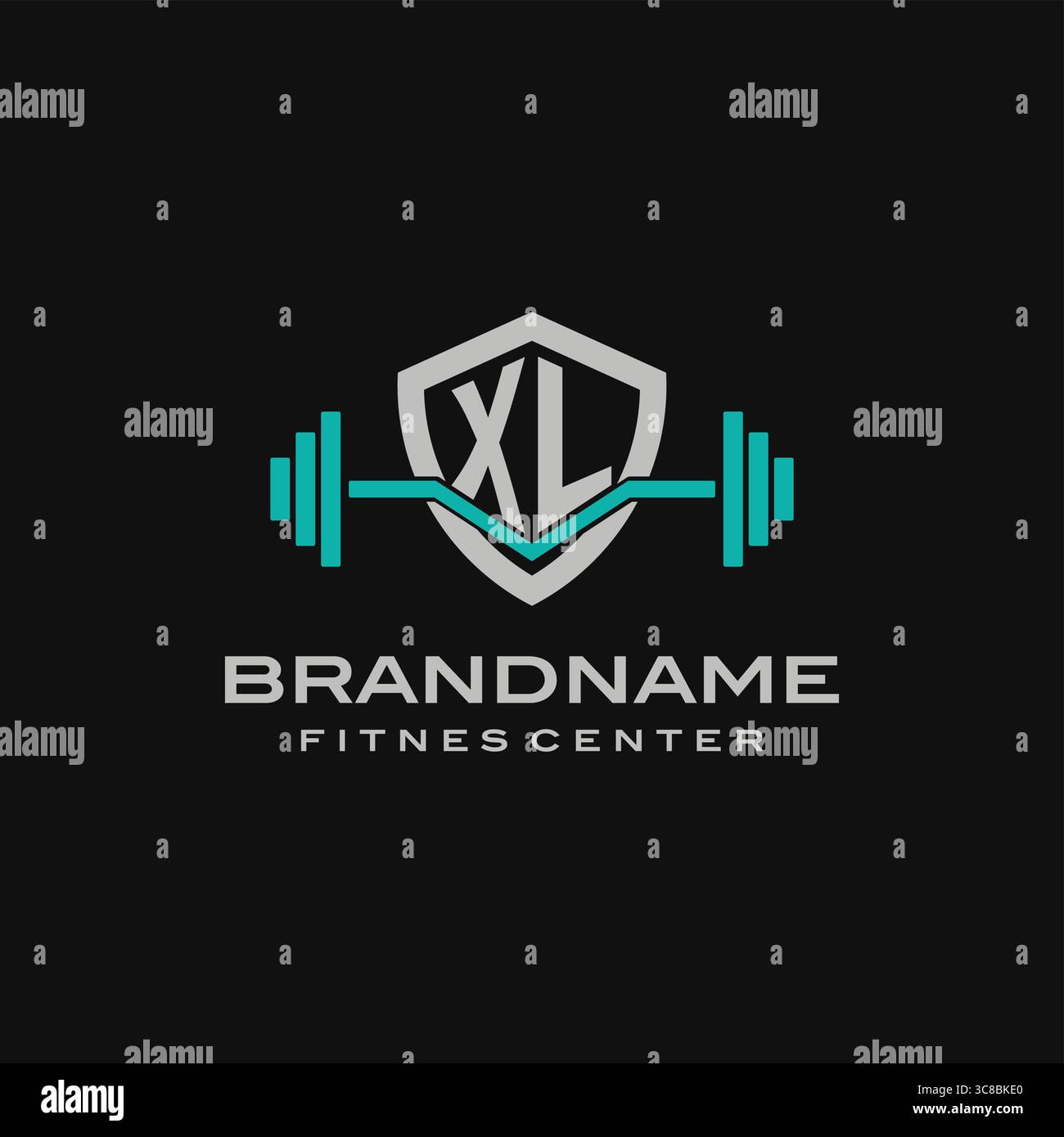Logo Letter XL creativo per la palestra o la grafica vettoriale per il fitness Illustrazione Vettoriale
