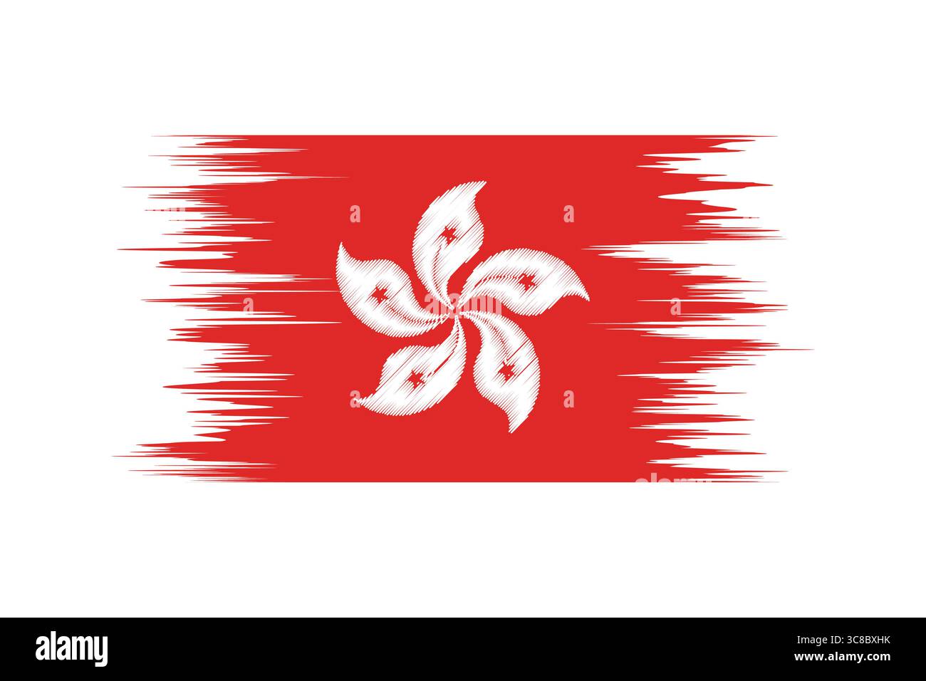 Bandiera Hong Kong dinamica con effetto Motion Blur. Illustrazione Vettoriale