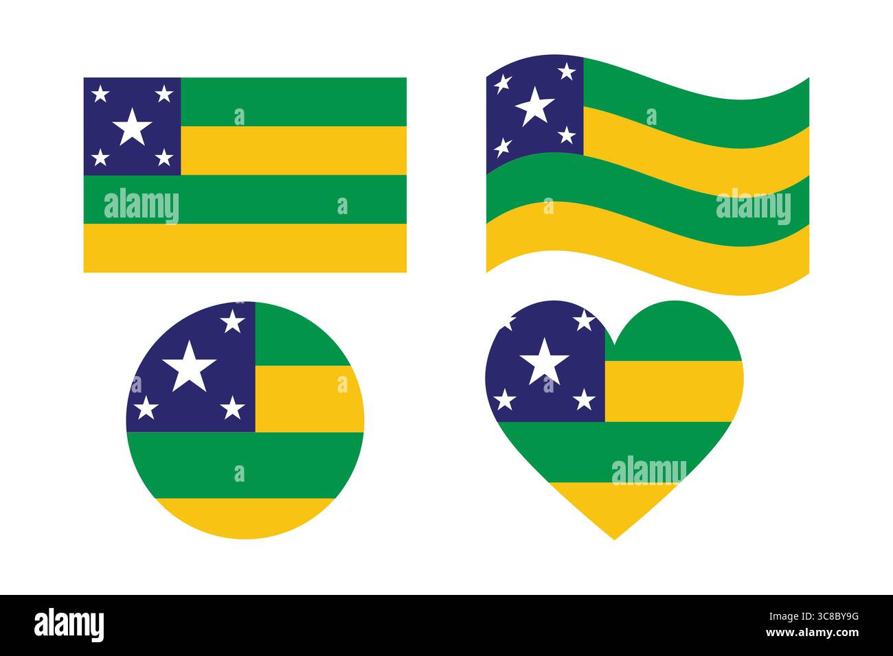 Bandiera dello Stato di Sergipe, Brasile. Concetto patriota brasiliano. Illustrazione Vettoriale