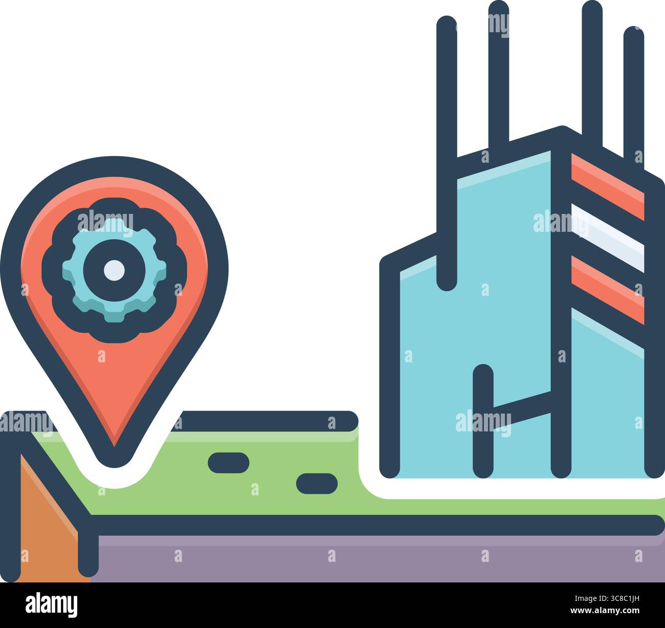 Icona della zona di sviluppo, sviluppo Illustrazione Vettoriale