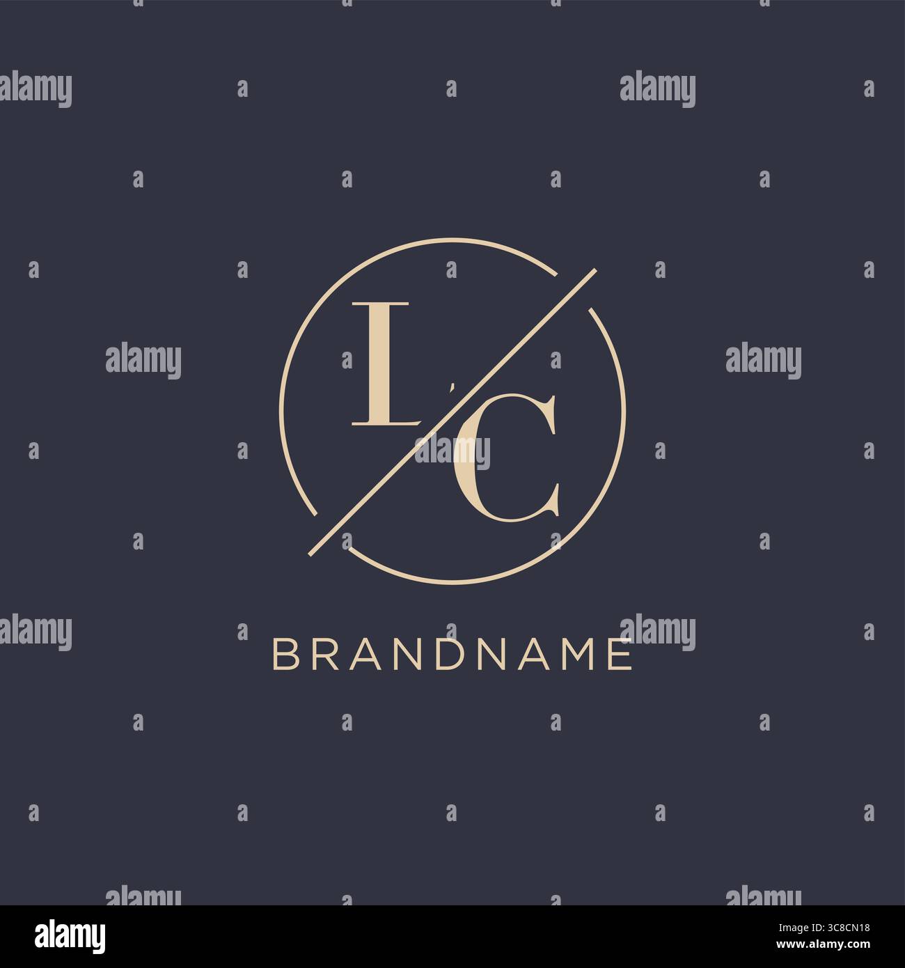 Lettera iniziale logo LC con linea circolare semplice look elegante logo monogramma grafica vettoriale Illustrazione Vettoriale