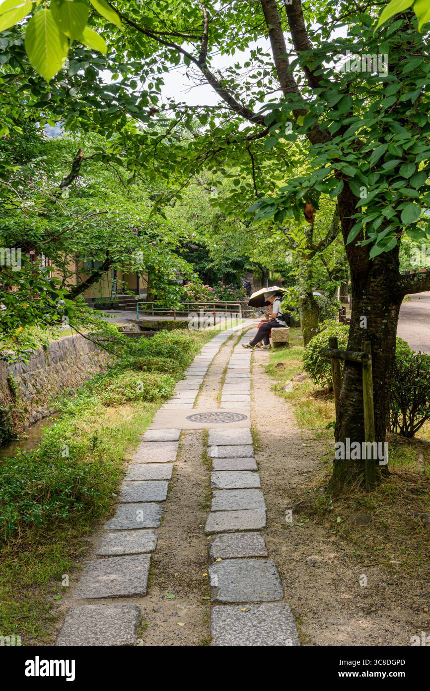 Percorso filosofo, Tetsugaku No Michi, Sakyo Ward, Kyoto, Kansai, Giappone Foto Stock
