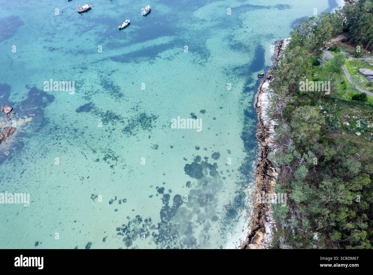 Fotografia con droni di uno spettacolare ecosistema costiero. Foto Stock