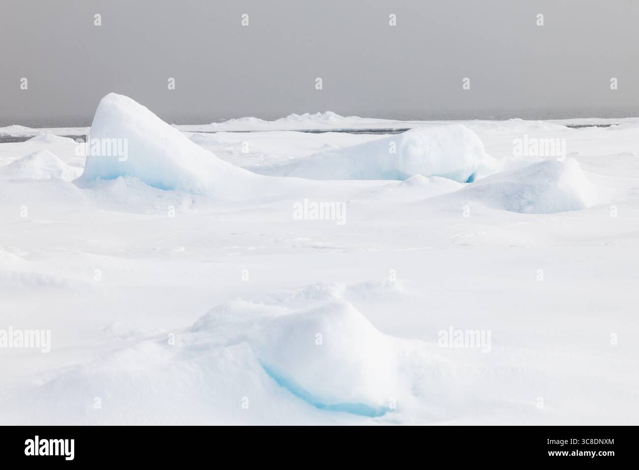 Ghiaccio marino sulla sponda ghiacciata, 82° parallelo, Spitsbergen, Svalbard Foto Stock