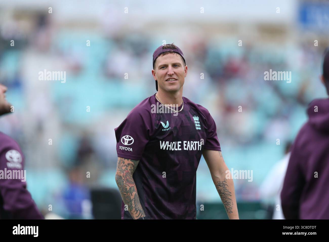 Durante il 5° Rothesay test match giorno 5 Inghilterra contro India al Kia Oval, Londra, Regno Unito, 4 agosto 2025 (foto di Izzy Poles/News Images) Foto Stock