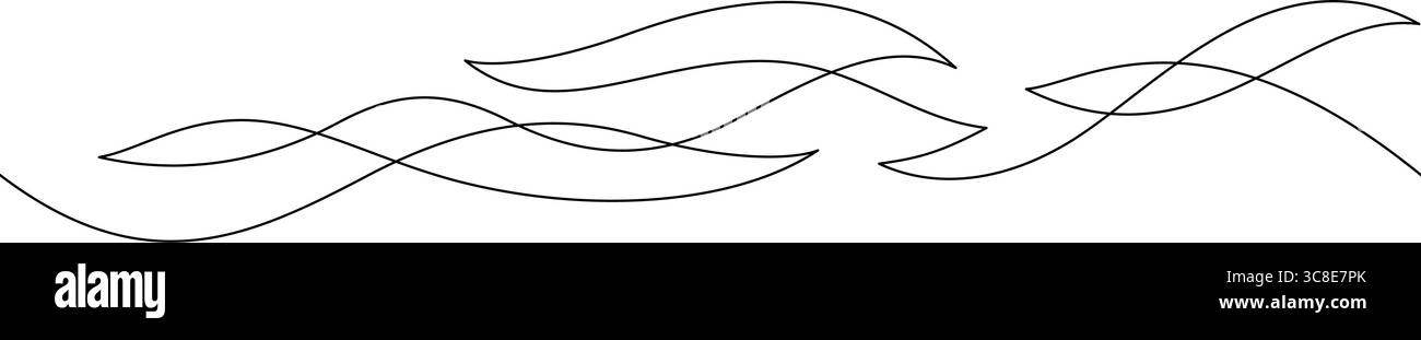 modello d'onda astratto modello senza cuciture. una linea disegna l'onda curva che scorre minimalismo continuo decorativo Illustrazione Vettoriale