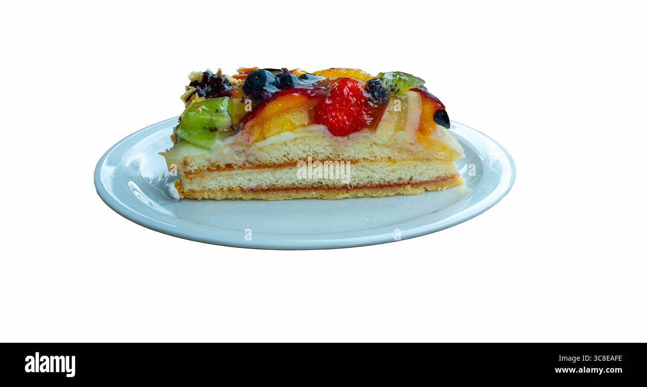 Pezzo di torta di frutta Foto Stock