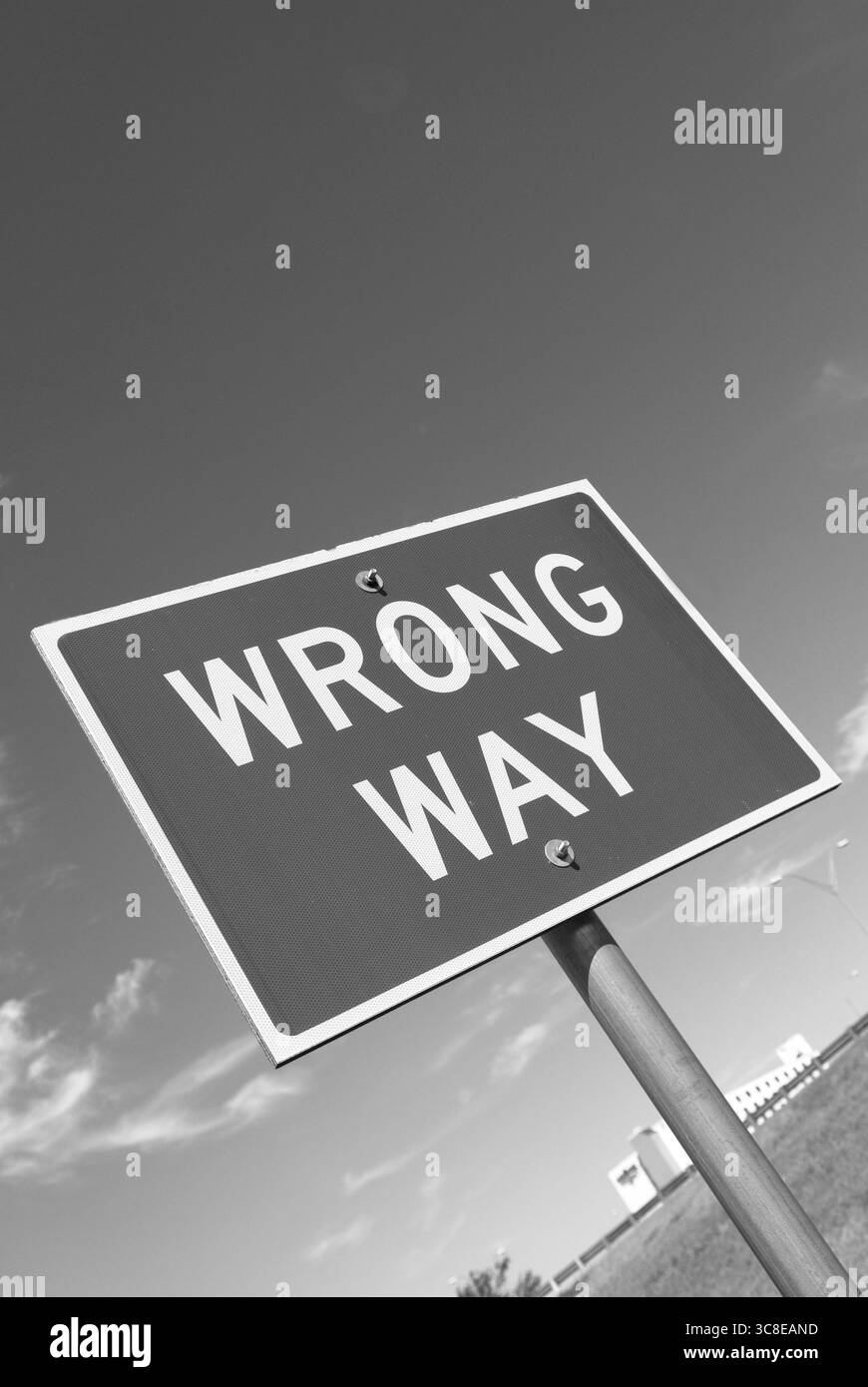 Cartello stradale sul lato di un'autostrada interstate, USA. Foto Stock