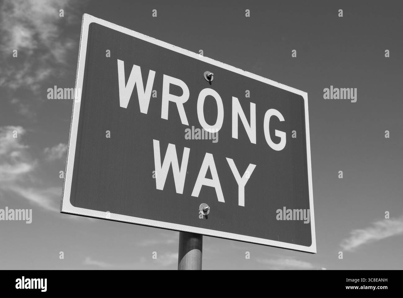 Cartello stradale sul lato di un'autostrada interstate, USA. Foto Stock