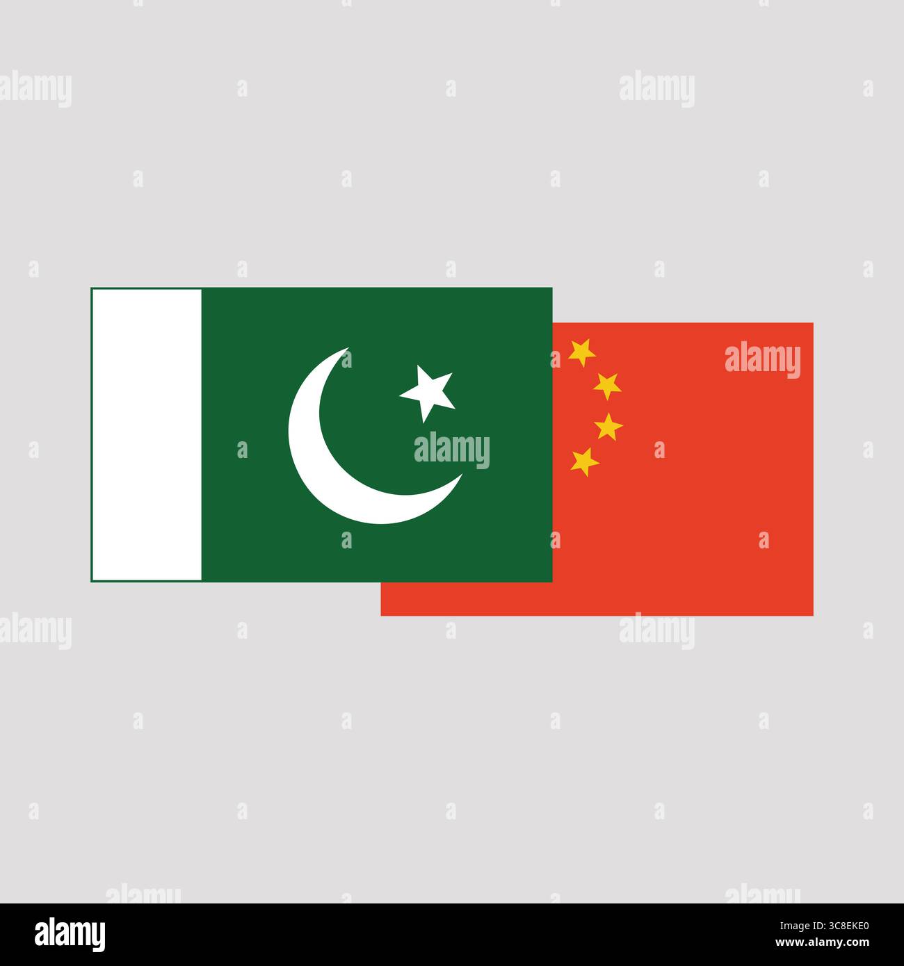 "Bandiere dell'amicizia: Pakistan e Cina" Illustrazione Vettoriale