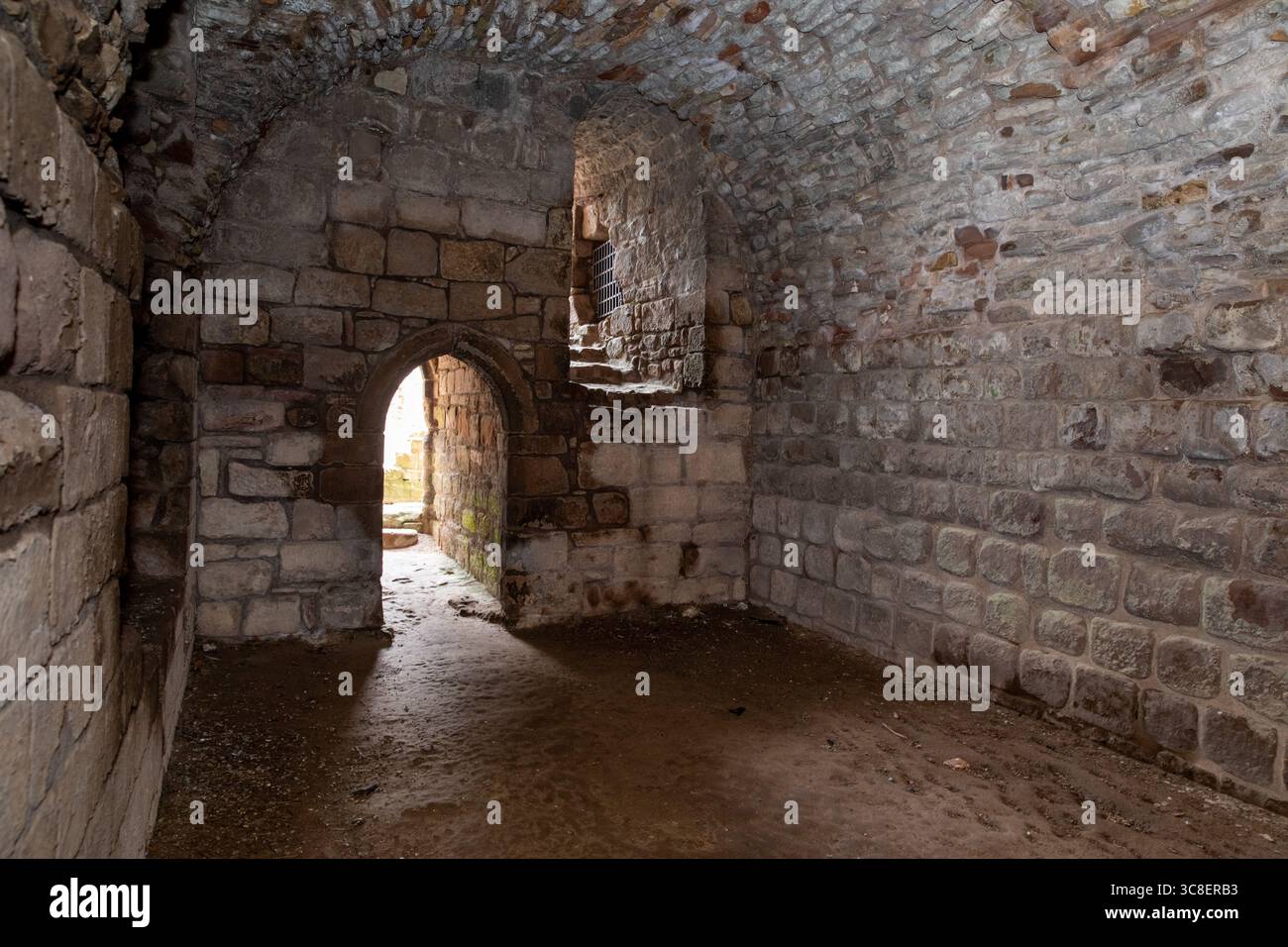 Interno del castello di Norham Foto Stock