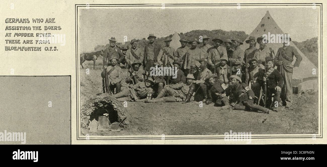 Storia militare, seconda guerra boera, tedeschi che combattevano sul fianco dei Boeri a Modder River Foto Stock