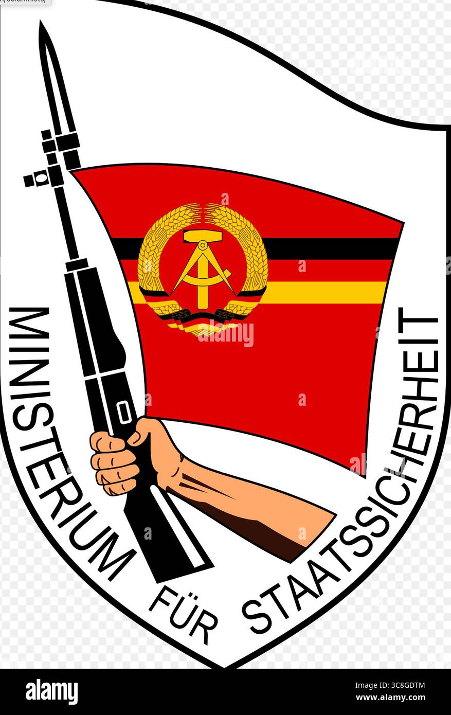 STASI emblema ufficiale del Ministero della sicurezza dello Stato della Germania Est risale agli anni '1950 Foto Stock
