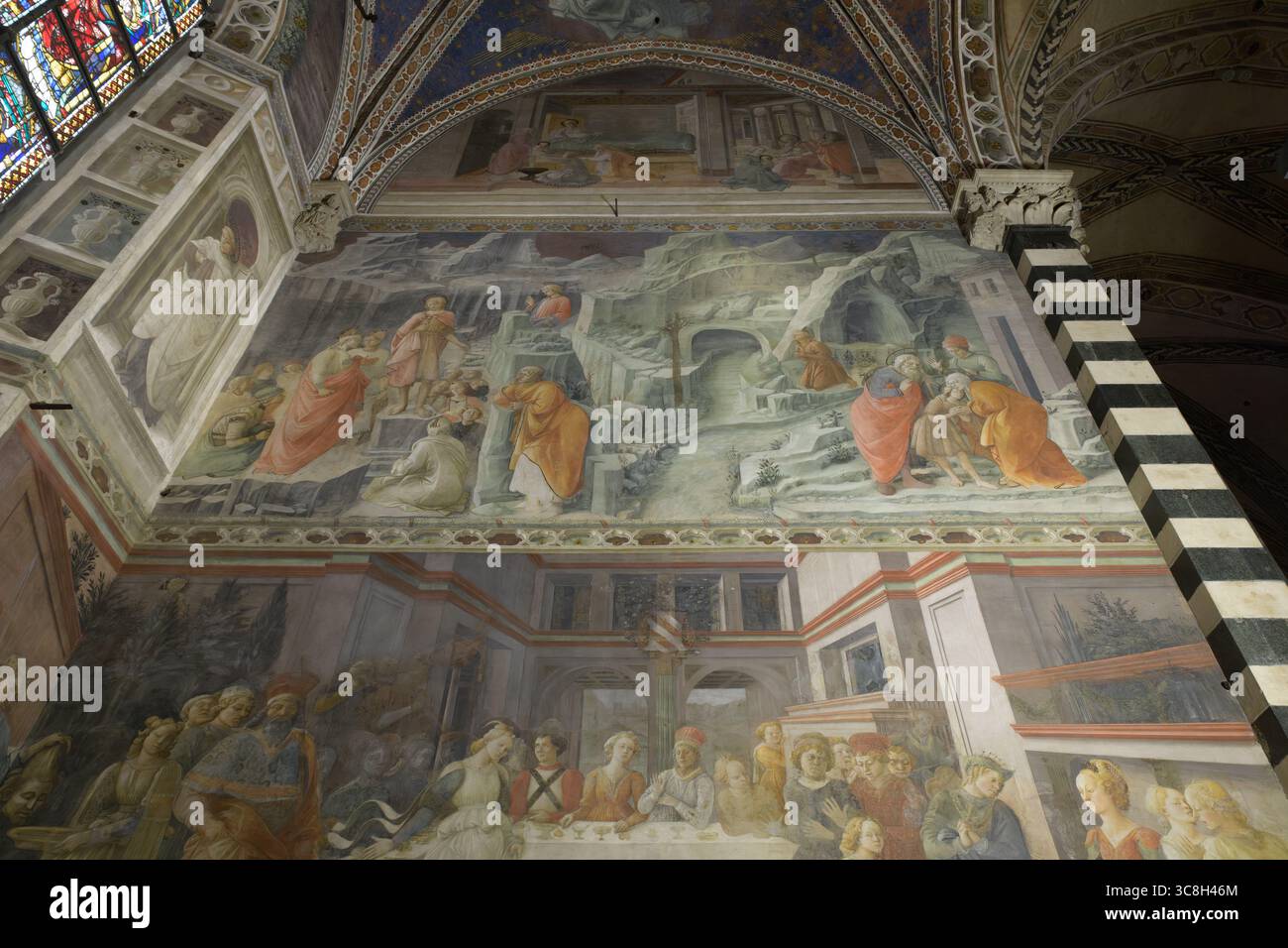 Affreschi di Filippo Lippi raffiguranti storie di Santo Stefano e San Giovanni Battista, Cappella maggiore, Duomo di Prato, Prato, i Foto Stock