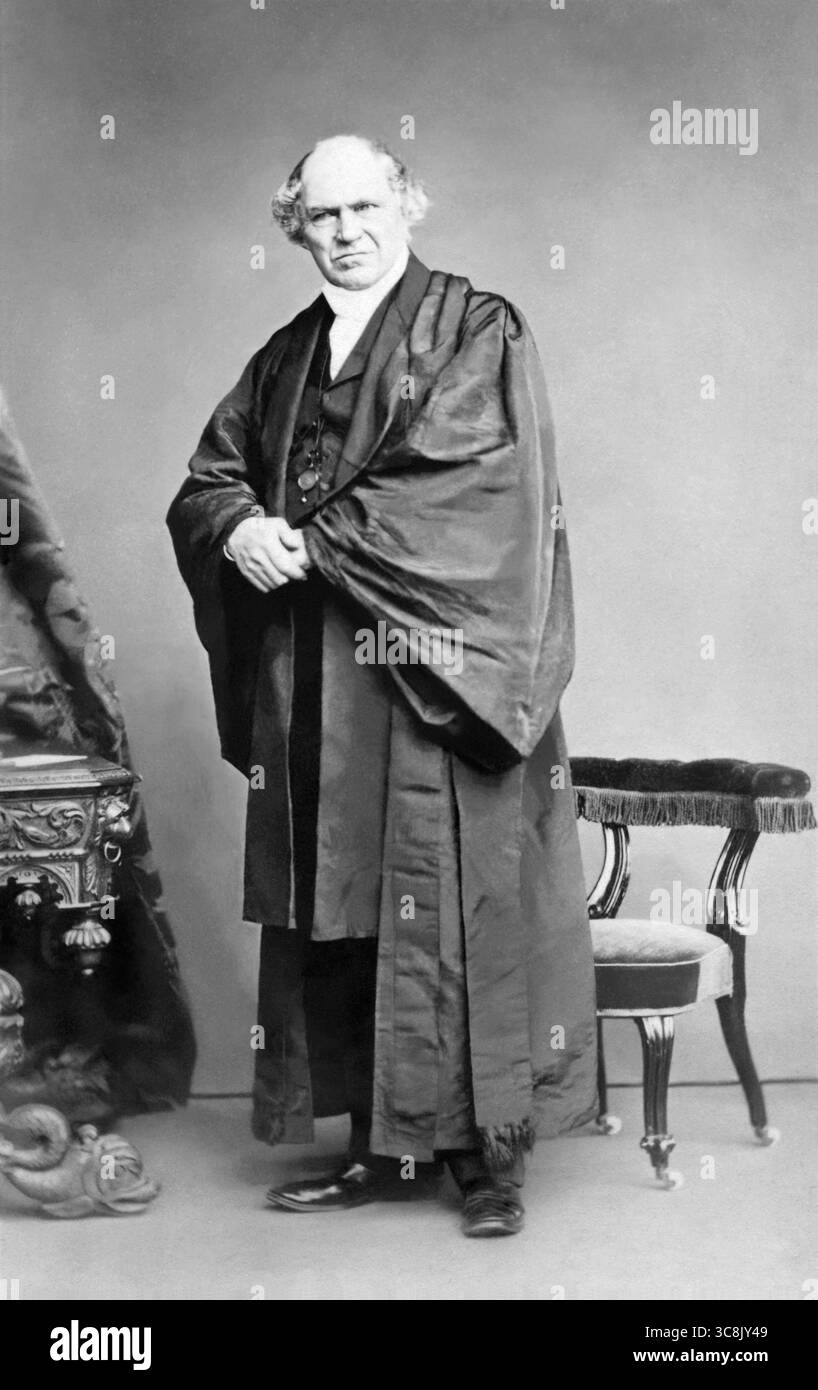 William Whewell FRS FGS (1794-1866) è stato un polimatematico inglese, figura di spicco nella scienza del XIX secolo. Era uno scienziato, matematico, filosofo, teologo, sacerdote anglicano, poeta e storico della scienza. Ha contribuito a numerosi termini scientifici alla lingua inglese, tra cui il termine scienziato, insieme a fisico, ione, catodo, catastrofismo, e l'uniformitarismo, tra gli altri. Whewell era anche noto per la sua opposizione all'evoluzione e per la sua visione che le prove osservabili del disegno in natura indicavano un Creatore intelligente divino. Foto Stock