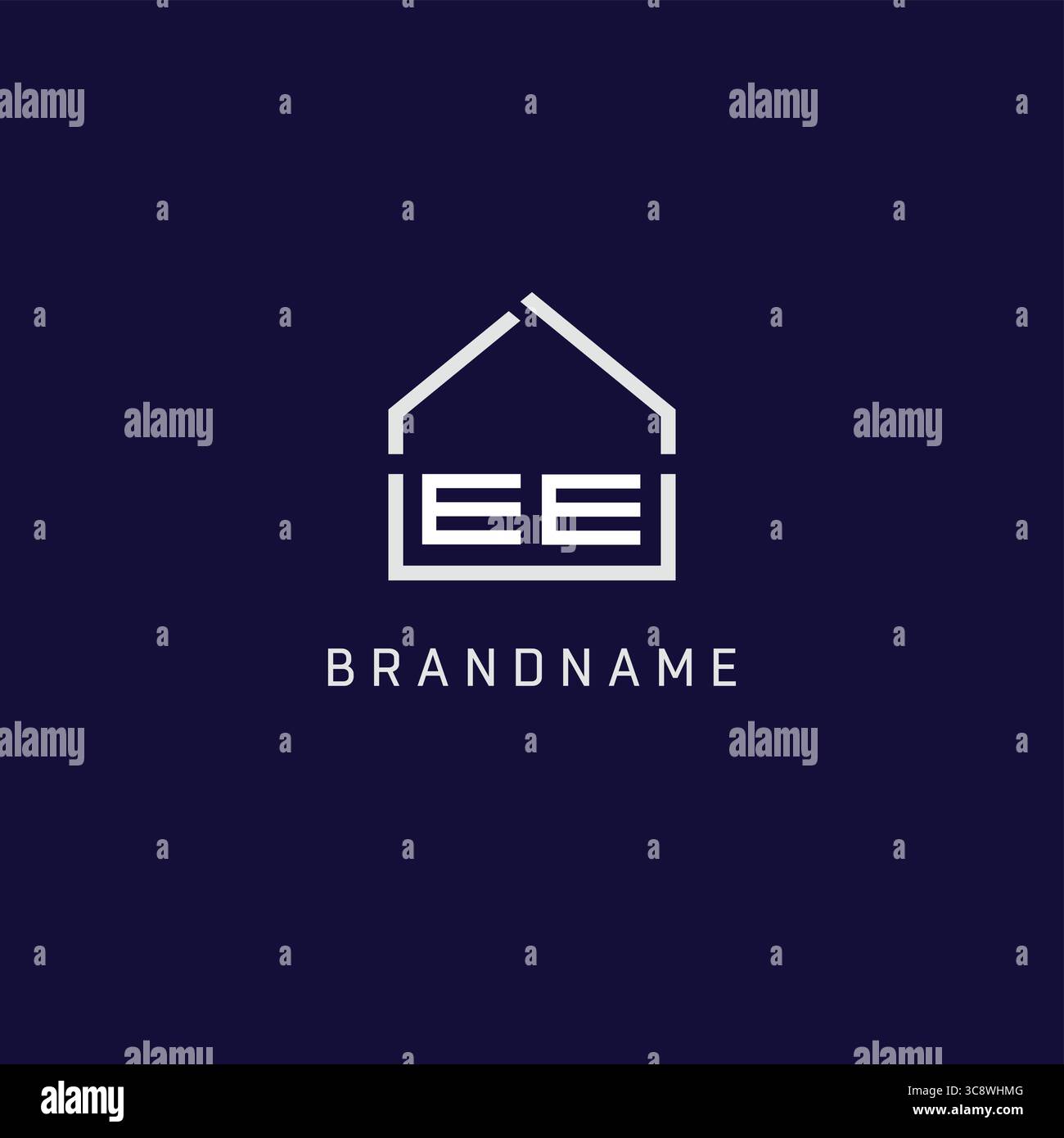 Lettera iniziale EE logo immobiliare tetto idee design grafica vettoriale Illustrazione Vettoriale
