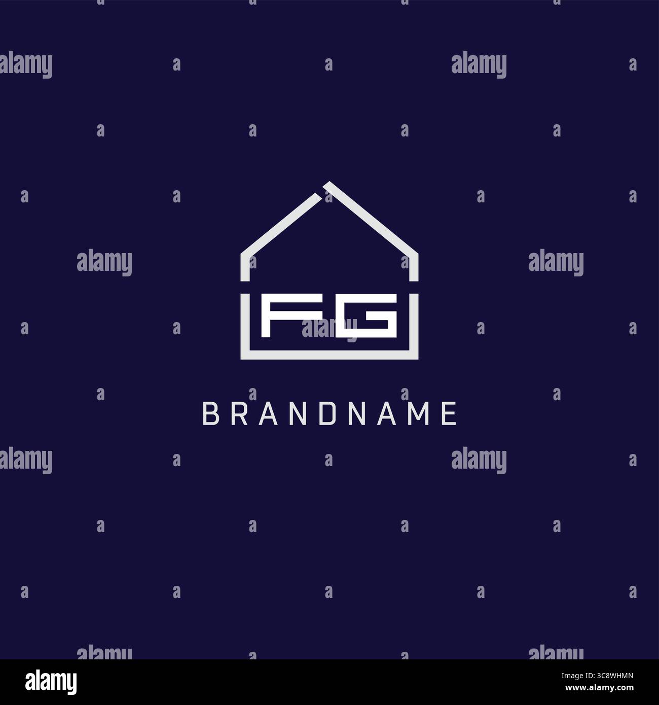 Lettera iniziale FG Roof Real Estate logo design Ideas grafica vettoriale Illustrazione Vettoriale