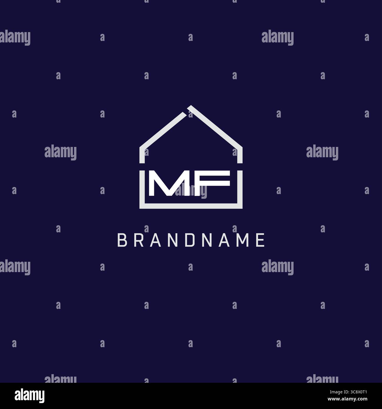 Lettera iniziale del logo MF Roof Real Estate Design Ideas grafica vettoriale Illustrazione Vettoriale