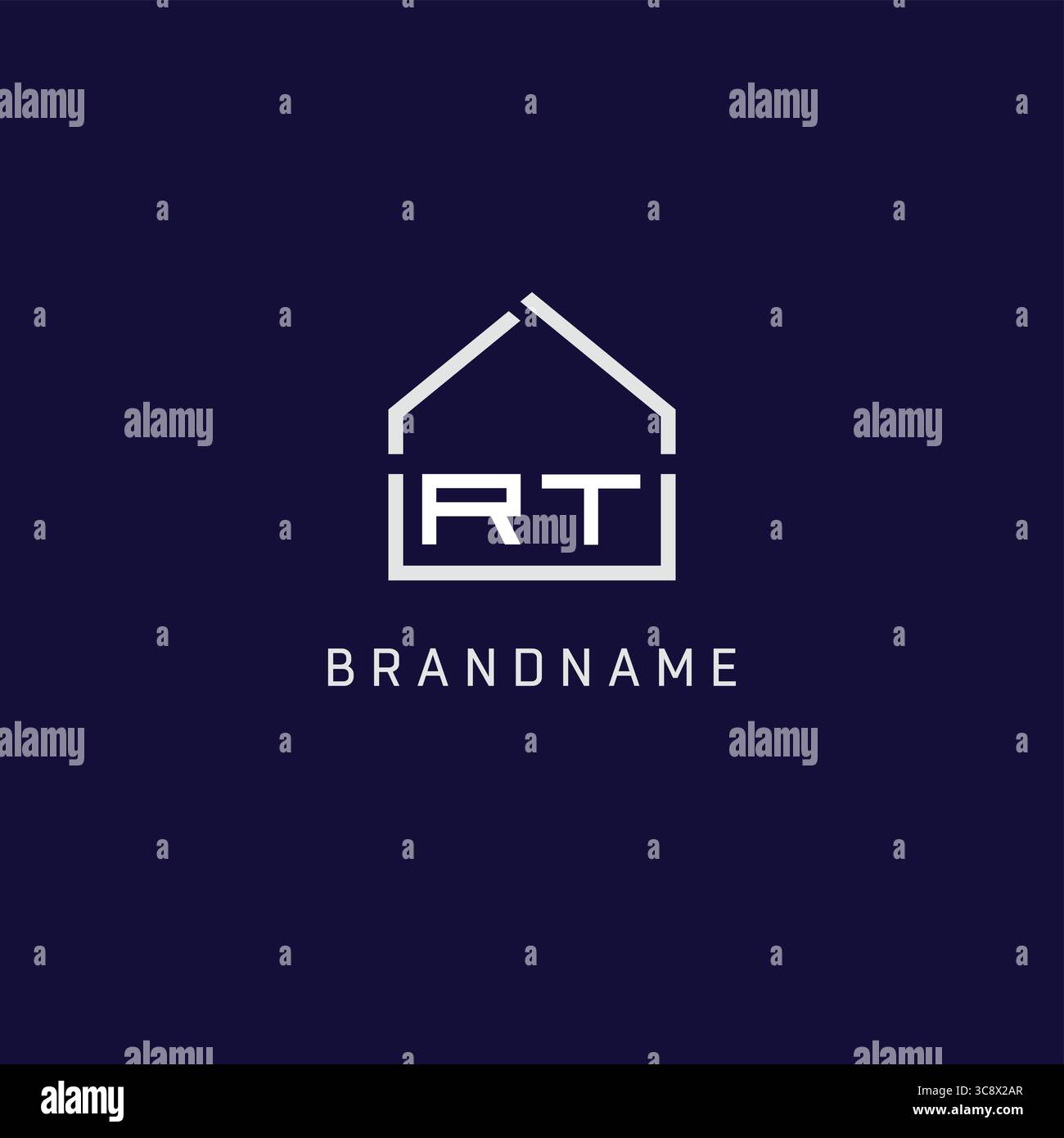Lettera iniziale RT Roof Real Estate logo design Ideas grafica vettoriale Illustrazione Vettoriale