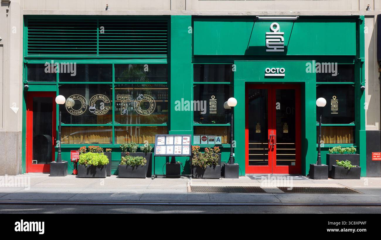 Octo Restaurant, 1 e 33rd St, New York, New York, negozio di NYC di un ristorante coreano cinese a Manhattan Koreatown. Foto Stock