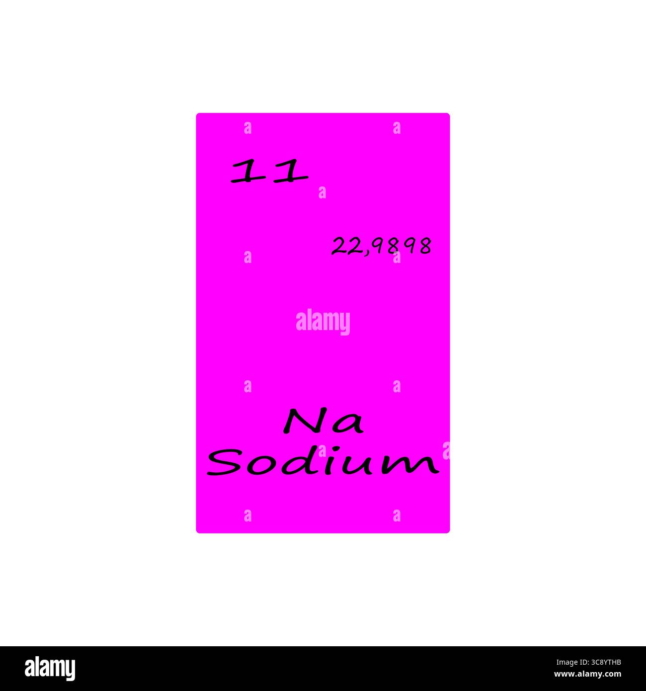 Illustrazione dell'elemento chimico. Simbolo di sodio Na. Vettore elemento tavola periodica. Illustrazione numero 11. Illustrazione Vettoriale