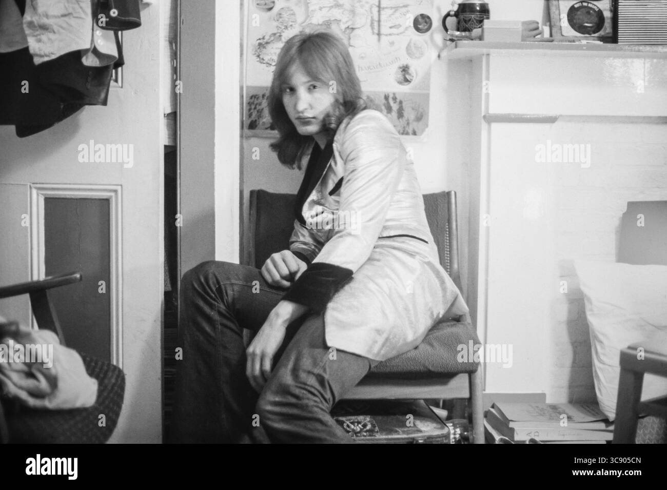 Dale Griffin. Batterista della rock band britannica Mott the Hoople. Foto scattata in un appartamento a Stonor Road, Londra nel 1972. Foto Stock