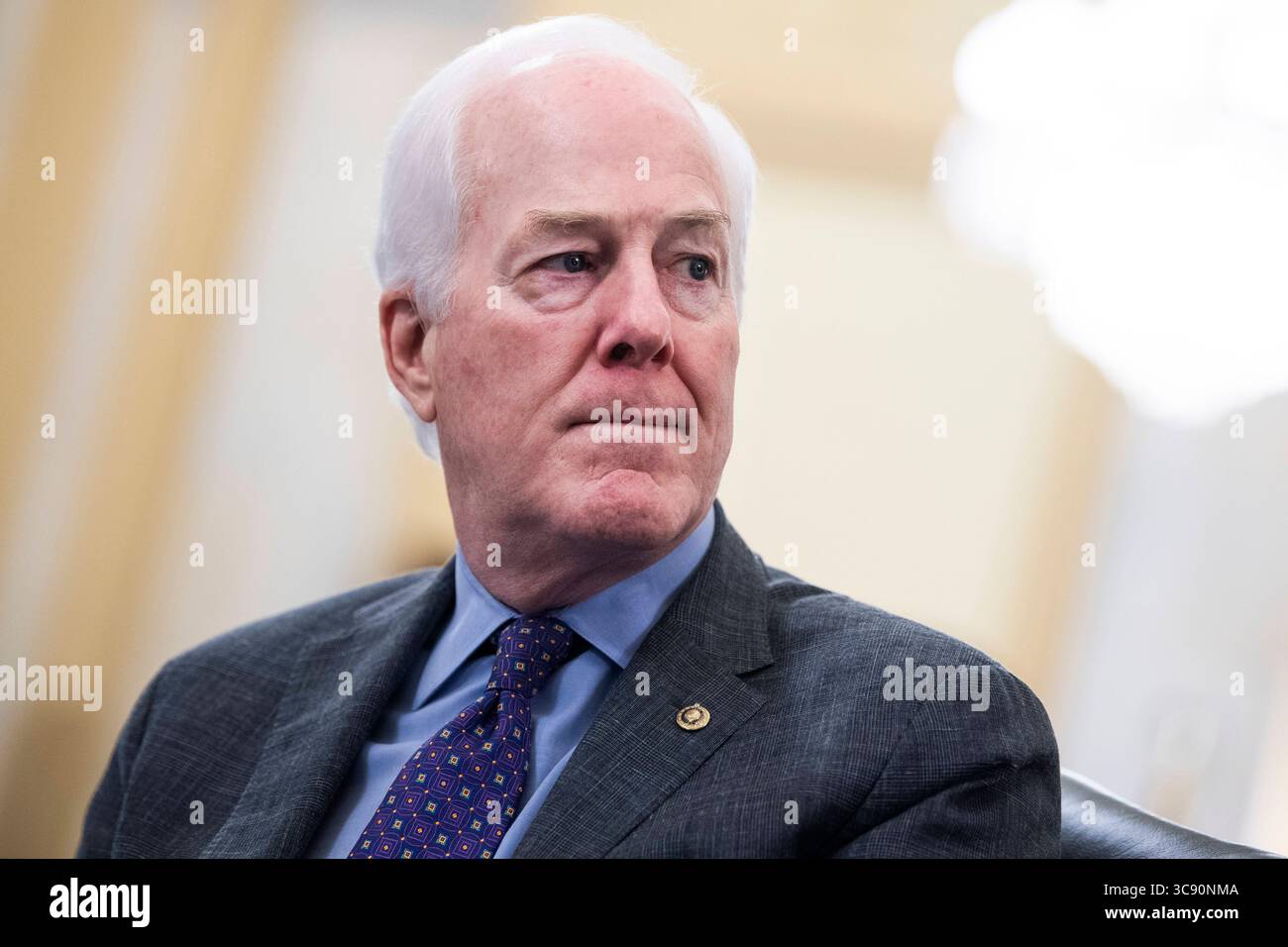 24 febbraio 2021, Washington, District of Columbia, USA: Il senatore degli Stati Uniti John Cornyn (repubblicano del Texas), partecipa all'audizione di conferma del Senate Select Intelligence Committee per William Burns, candidato al direttore della Central Intelligence Agency, presso il Russell Senate Office Building a Capitol Hill, Washington, D.C., mercoledì 24 febbraio 2021 (immagine di credito: © Tom Williams - Pool via CNP/CNP via ZUMA Wire) Foto Stock