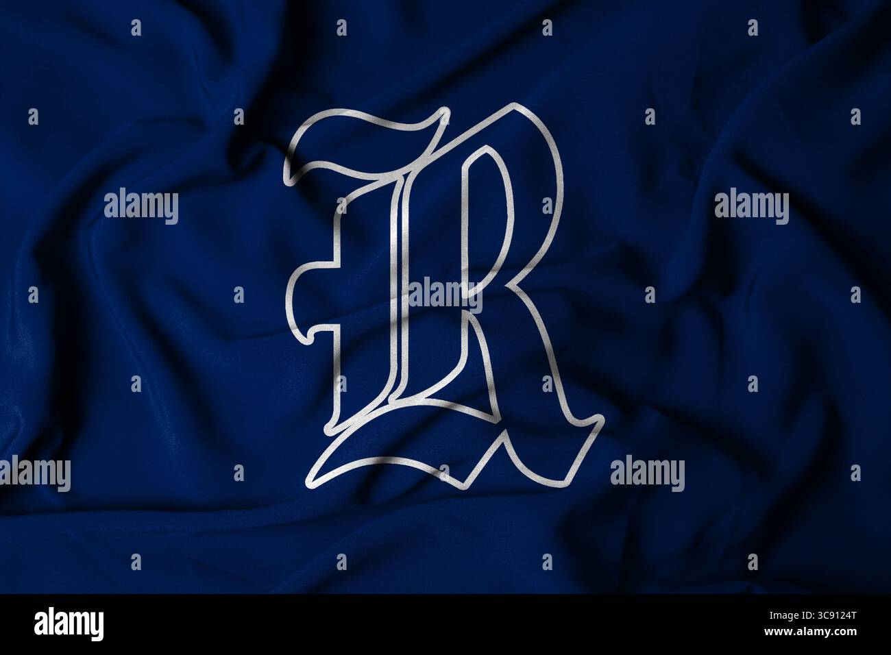 Pringsewu, Lampung; 6 agosto 2025; il logo della squadra di football americano Rice Owls con tessuto ondulato testurizzato Foto Stock