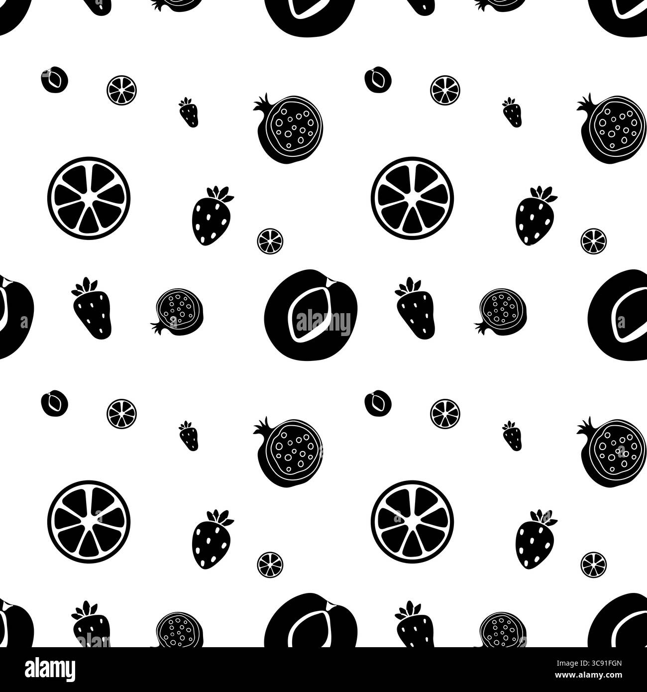 I coloratissimi motivi di frutta creano un design vivace, perfetto per tessuti o sfondi Illustrazione Vettoriale