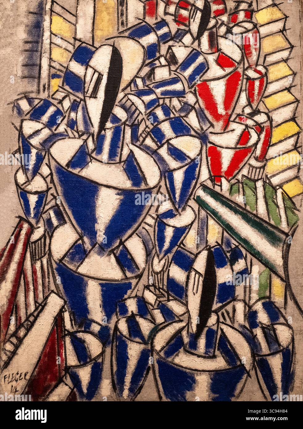 Dipinto chiamato Exit the Ballets Russes di Fernand Leger al museo d'arte MOMA di New York Foto Stock