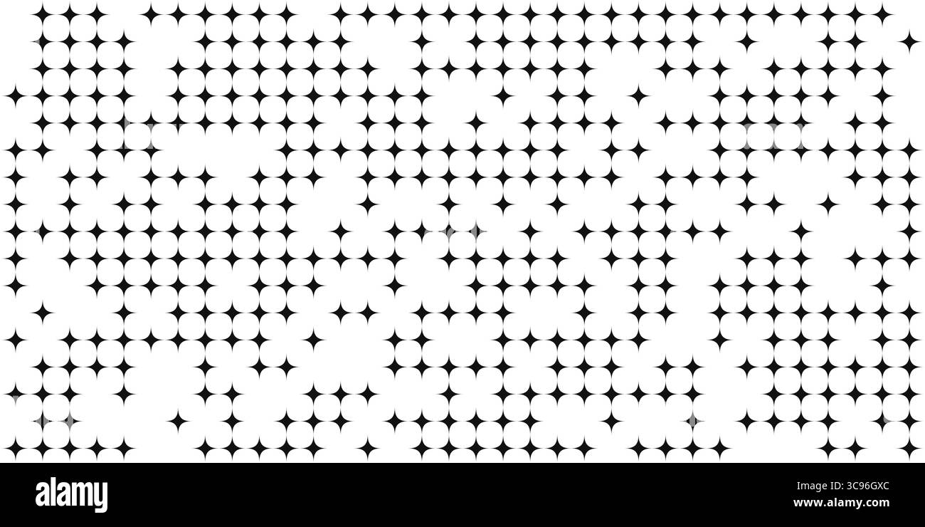 Modello vettoriale con forme rombo a stella. Moderna texture y2k. Sfondo diamantato. Illustrazione Vettoriale