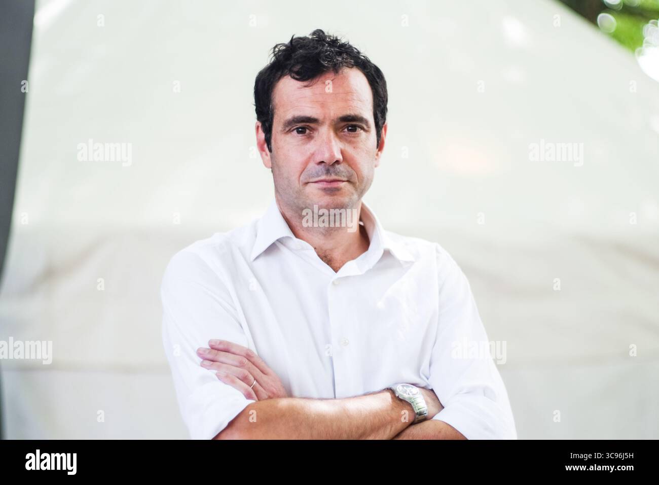 Edimburgo, Scozia. 10 agosto 2018. Giornalista e autore Tobias Jones all'annuale Edinburgh International Book Festival. Foto Stock