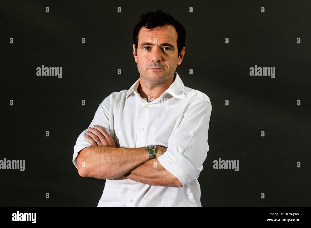 Edimburgo, Scozia. 10 agosto 2018. Giornalista e autore Tobias Jones all'annuale Edinburgh International Book Festival. Foto Stock