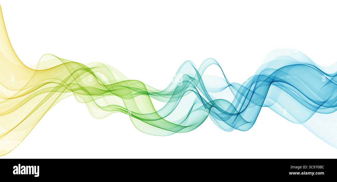 Vettore di astratto, sfondo trasparente linee ondulata per brochure, sito web, flyer design. Fumo blu onda. Illustrazione Vettoriale