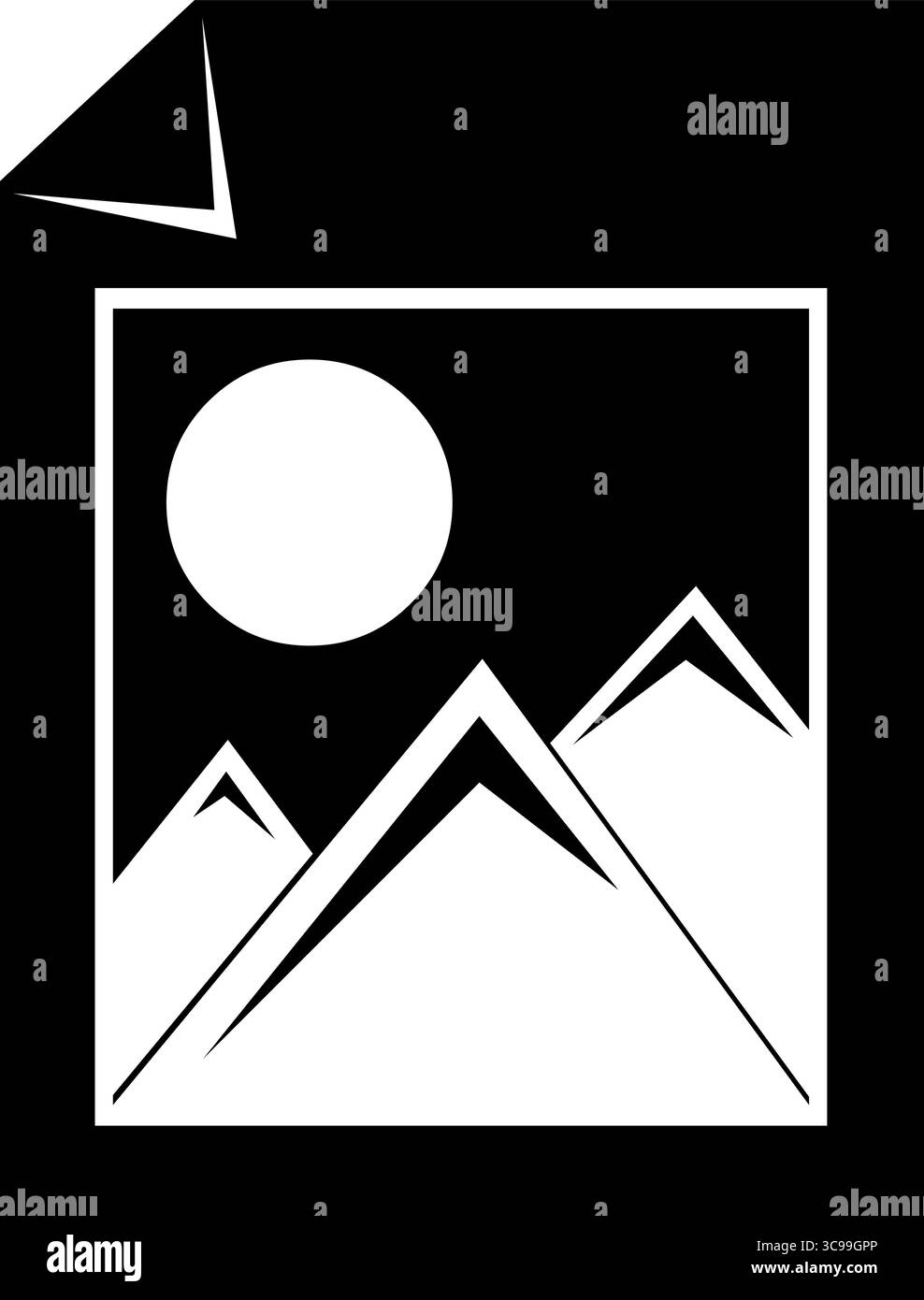 Illustrazione vettoriale immagine JPG in bianco e nero icona formato file computer Illustrazione Vettoriale