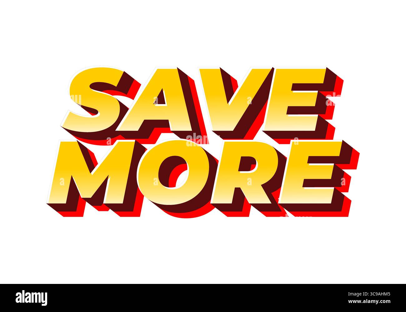 Grafica testuale in grassetto con le parole CHE SALVANO DI PIÙ in giallo e rosso, con un effetto 3D e ombreggiatura per enfatizzare. Illustrazione Vettoriale