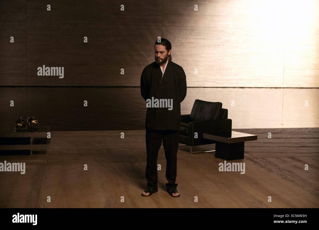 Blade Runner 2049 è un film di fantascienza neo-noir del 2017 diretto da Denis Villeneuve, tratto da una sceneggiatura di Hampton Fancher e Michael Green, basato su una storia di Fancher. Sequel di Blade Runner (1982), il film vede protagonisti Ryan Gosling e Harrison Ford, con Ana de Armas, Sylvia Hoeks, Robin Wright, Mackenzie Davis, Dave Bautista, e Jared Leto nei ruoli di supporto. Ford e Edward James Olmos riprendono i loro ruoli dal film precedente, rispettivamente come Rick Deckard e Gaff. Foto Stock