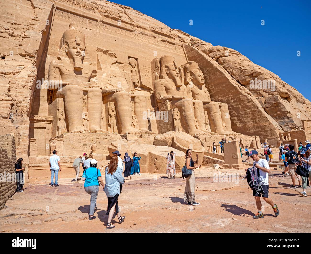 Il grande Tempio di Ramsete II ad Abu Simbel Foto Stock