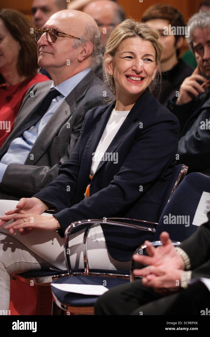 8 marzo 2023, Madrid, Spagna: Secondo Vice Presidente e Ministro del lavoro e dell'economia sociale, Yolanda DÃ­az, visto durante una cerimonia in onore delle donne che l'Instituto Cervantes celebra in occasione della giornata internazionale della donna sull'8M a Madrid. (Immagine di credito: © Atilano Garcia/SOPA Images via ZUMA Press Wire) Foto Stock